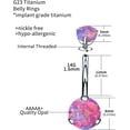 thumbnail image 3 of G23 Titanium Belly Button Rings Cubic Zircon Opal Hypoallergenic Threaded 14G Diamond Navel Body Piercing Jewelry Birthstone for Women, 3 of 6