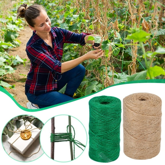 100Fens Garden Strong Natural Jute 800Ft Long Green For Gardening Tomato Climbing Plants Tie Floral Crafts Gift Wrap Packaging Decoration Green 2Mm