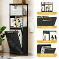 thumbnail image 2 of DWVO Tilt Out Laundry Hamper Cabinet with Removable Laundry Basket and 3 Shelves, Black, 2 of 8