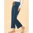 thumbnail image 2 of Pantalones de Yoga Cómodos Allegra K Pierna Ancha Pijama Salón Cordón Decoración Azul M, 2 of 6