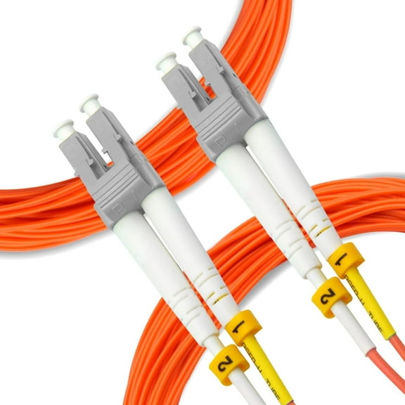 NewYork Cables Fiber Patch Cable | OM1 LC to LC Multimode Duplex 1M (3.28ft) 62.5/125 Jumper Cord | 10gb Fiber Optic (Orange)