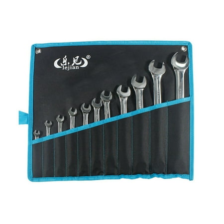 

MABOTO 11pcs Combination Wrench Set with Roll-up Storage Pouch Chrome Vanadium Steel Polished Spanner Set Metric 6mm to 19mm