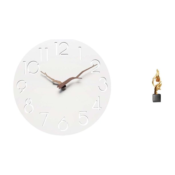 Reloj De Pared Decorativo Silencioso, Escultura Artística, Figura De Resina Para El Hogar, La Oficina, La Cocina, El Estudio, La Mesa De Centro O Como Recuerdo Para Colgar En La Pared.