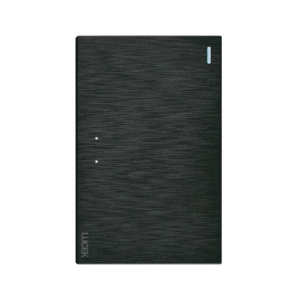 Placa Con 1 Apagador De Escalera 3 Módulos Lucek Flat negro