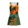 thumbnail image 4 of Sakmal Tank Summer Dresses A Line Tropical Green Midi Dress Floral Beach Dresses for Women, 4 of 5