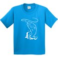 thumbnail image 3 of Inktastic Leaping Bass Fish White Outline Youth T-Shirt, 3 of 5