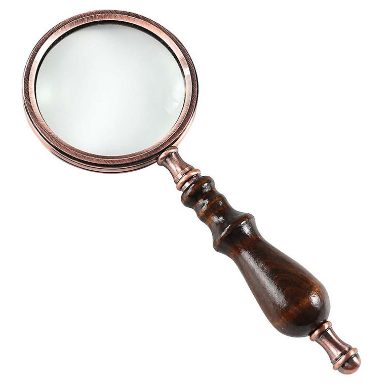 Handheld Magnifying Glass With Wooden Handle, Antique Copper Magnifier For  Hobbies Elderly Reading, Macular Degeneration-10x