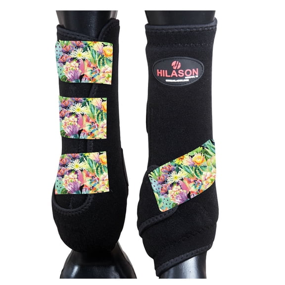 HILASON L M S Horse Rear Hind Leg Sport Boots Printed Hind Rear Leg Boots