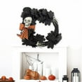 thumbnail image 7 of Kezqiaxn Halloween Wreaths for Front Door Clearance Halloween Skeleton Wreath - Artificial Flower Garland for Festive Decorations - Door Hanger Wall Hanging Great for Spooky Season Black, 7 of 7