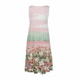 thumbnail image 5 of CQCYD Summer Dresses 2023, Women Printed Sleeveless Crew Neck Dress Loose Beach Dress Holiday Dress and Ankle Dress Leisure Sales Today Clearance Pink S, 5 of 5