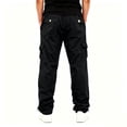 thumbnail image 5 of GSPCLAM Mens Cargo Pants Outdoor Camping Walking Casual Pants Straight Leg, Lightweight, Multi-Pocket Loose Fit Pants Black L, 5 of 5