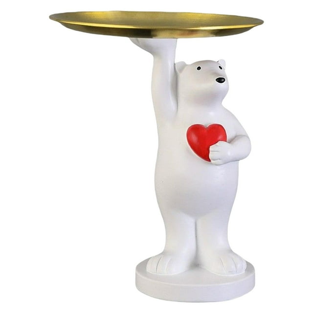 Bandeja de Almacenamiento de Oso Gloria Estatua del Oso Polar Adorno