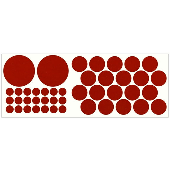 LiteMark Reflective Stickers Decals for Helmets, Bicycles, Strollers, Wheelchairs - Assorted Circles - Red