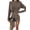 Camel, variant on Womens Heathered Mock Neck Long Sleeve Mini Dress for Everyday Wear with Soft Silhouette 100% Polyester Fabric