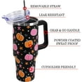 thumbnail image 4 of Halloween Tumbler with Lid and Straw 40oz - Vacuum Insulated Leak Proof Stainless Steel Pink Pumpkin Star Moon Design - Goth Cute Spooky Gift for Women and Girls - Halloween Accessories, 4 of 6
