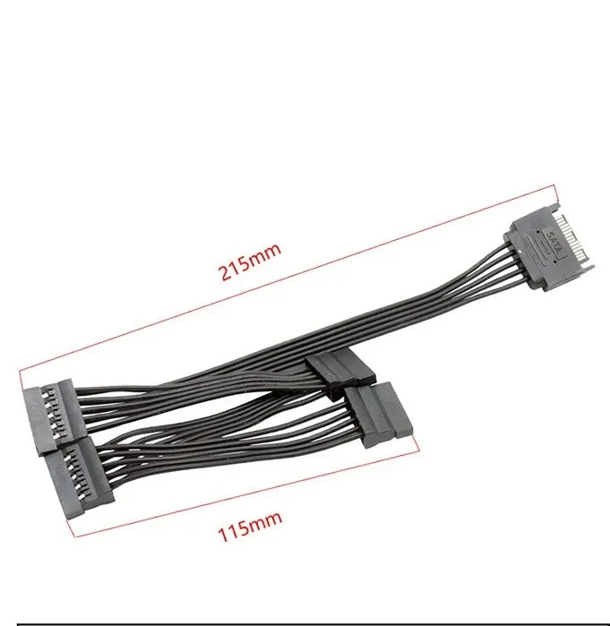 5-wire SATA 15pin Male To Female Extension Cable 1 To  3 4 5 6 for Computer Hard Disk Interface Power Cord