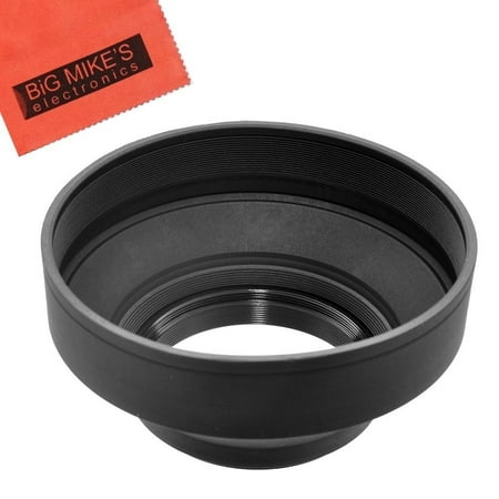 58mm Soft Rubber Lens Hood For Canon EF 100-300mm f/4.5-5.6 USM Telephoto Zoom Lens + Cap Keeper + MicroFiber Cleaning Cloth + LCD Screen Protectors