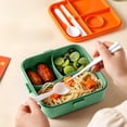 thumbnail image 6 of Bento Box Cartoon Lunch Container Microwave Safe Food Grade Leak Proof with Utensils Cute for College Office by Xuniizn, 6 of 7