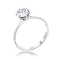 thumbnail image 2 of Ivy & Bauble 1 Carat CZ Round Solitaire Engagement Ring in White Gold Plating, Size 5, 2 of 6