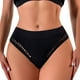 thumbnail image 1 of Gibobby Pantaletas de algodón para mujer Tanga para mujer, encaje negro, media nalga, ropa interior cómoda(Negro,CH), 1 of 5
