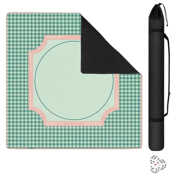 Anti-Slip Table Mat 31.5"x31.5", American Mahjong Mat with Printed Rules, Noise Reduction for Mahjong, Dominoes, Poker & Board Games
