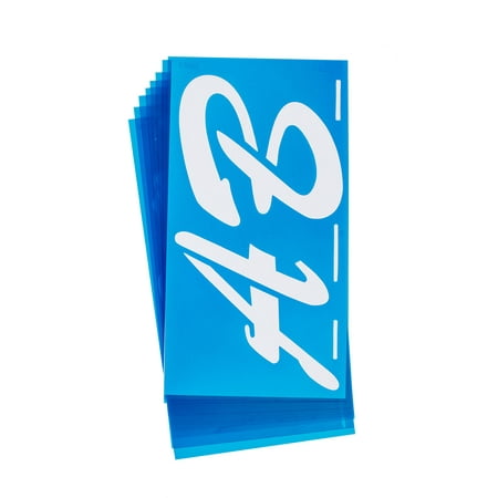 Westcott Stencil, 6", Lettering, Plastic, Brush Font, for Craft, Blue, 1-Count