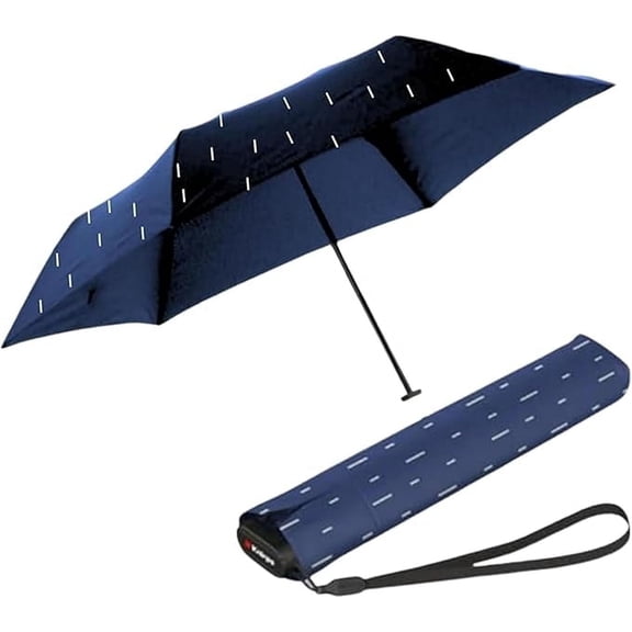 Knirps US.050 Ultra Light Pocket Size Manual Rain Umbrella in Rain Blue – 4oz Portable Travel Umbrellas with 35" Quick Dry Canopy, Windproof up to 62mph, Matching Quick Dry Protective Cover Included