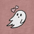 thumbnail image 2 of Dalix Heartly Ghost Embroidered Cropped Flowy Soft Cotton Short Sleeve T Shirt Womens in Mauve S Small, 2 of 5
