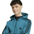 thumbnail image 4 of Men's adidas Sportswear Essentials Fleece 3-Stripes Full-Zip Hoodie Color: Preloved Crimson Size: S, 4 of 4