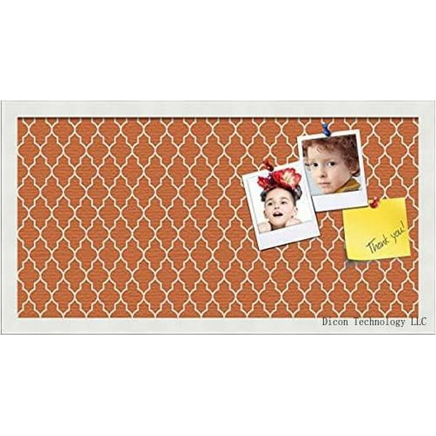 Pinpix 24X12 Custom Cork Bulletin Board Quarterfoil Orange Poster Board With A Canvas Style