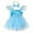 Blue, variant on Girls' Blue Star Patterned Romper with Mesh Skirt and Elastic Headband for Festive Events