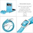 thumbnail image 6 of Wallet Case for Samsung Galaxy Z Flip 3, Pretty Card Package Cover Luxury PU Leather + Hard PC Bumper Ultra-Thin Protector with Long Shoulder Strap for Galaxy Z Flip 3 5G 2021 (Blue), 6 of 14