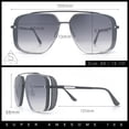 thumbnail image 3 of Mens Rectangular Rimless Racer Perforated Side Visor Metal Sunglasses Gold - Smoke, 3 of 8