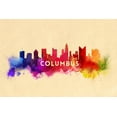 thumbnail image 2 of Columbus, Ohio - Skyline Abstract - Lantern Press Artwork (24x16 Framed Gallery Wrapped Stretched Canvas), 2 of 8
