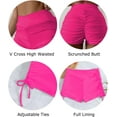 thumbnail image 4 of Women's V Cross High Waisted Swim Shorts Ruched Side Tie Boy Shorts Swimsuit Bottoms with Liner, 4 of 6