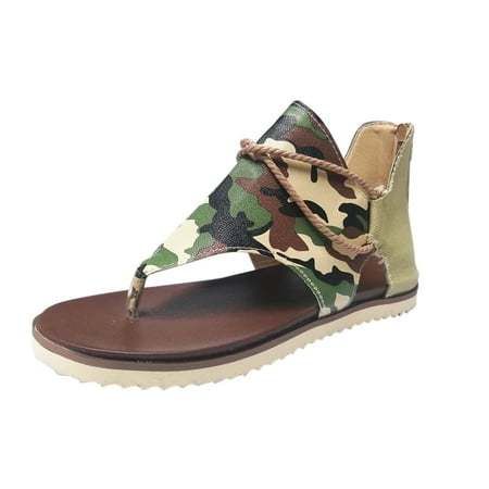 

Larisalt Beach Sandals For Women Women s Comfort Slides Double Buckle Adjustable EVA Flat Sandals Camouflage