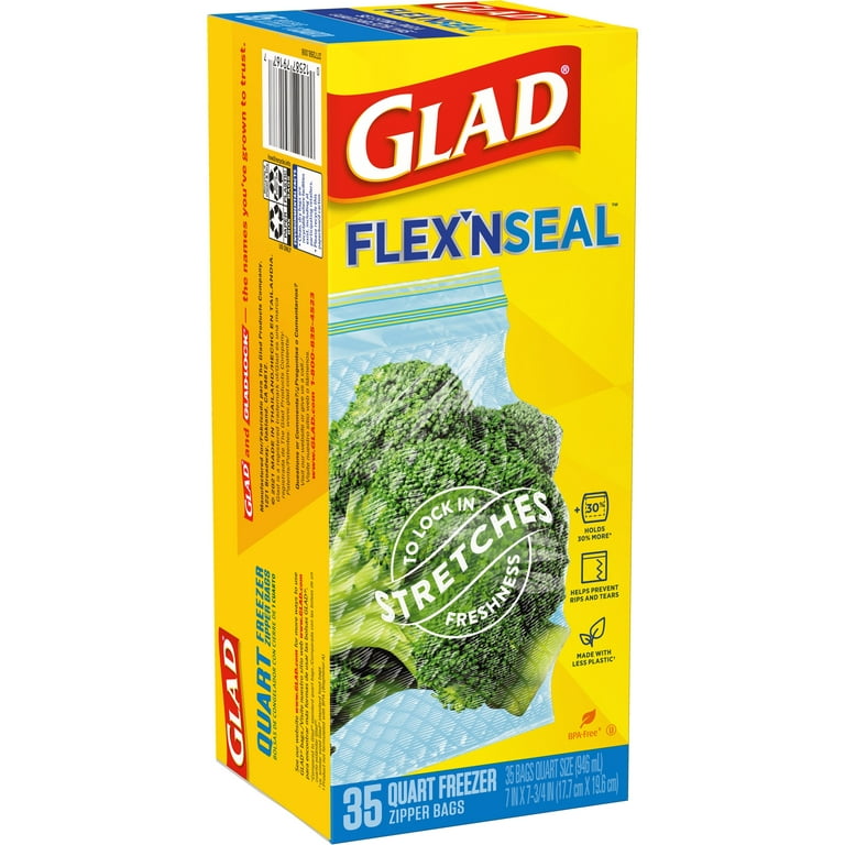 Glad Flex N Seal Freezer Storage Plastic Bags 1 Gallon - 28 Count - Safeway