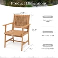 thumbnail image 4 of Sophia & William 2-Piece Acacia Wood Patio Dining Chairs with Hand-woven Rattan Seat & Back, Outdoor Patio Armchairs, 4 of 8