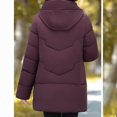 thumbnail image 6 of Christmas Gift Ofreoo Women's Winter Casual Loose Fashion Color Pocket Zippered Tops Reversible Long Cotton Coat Winter Coats for Women, 6 of 9