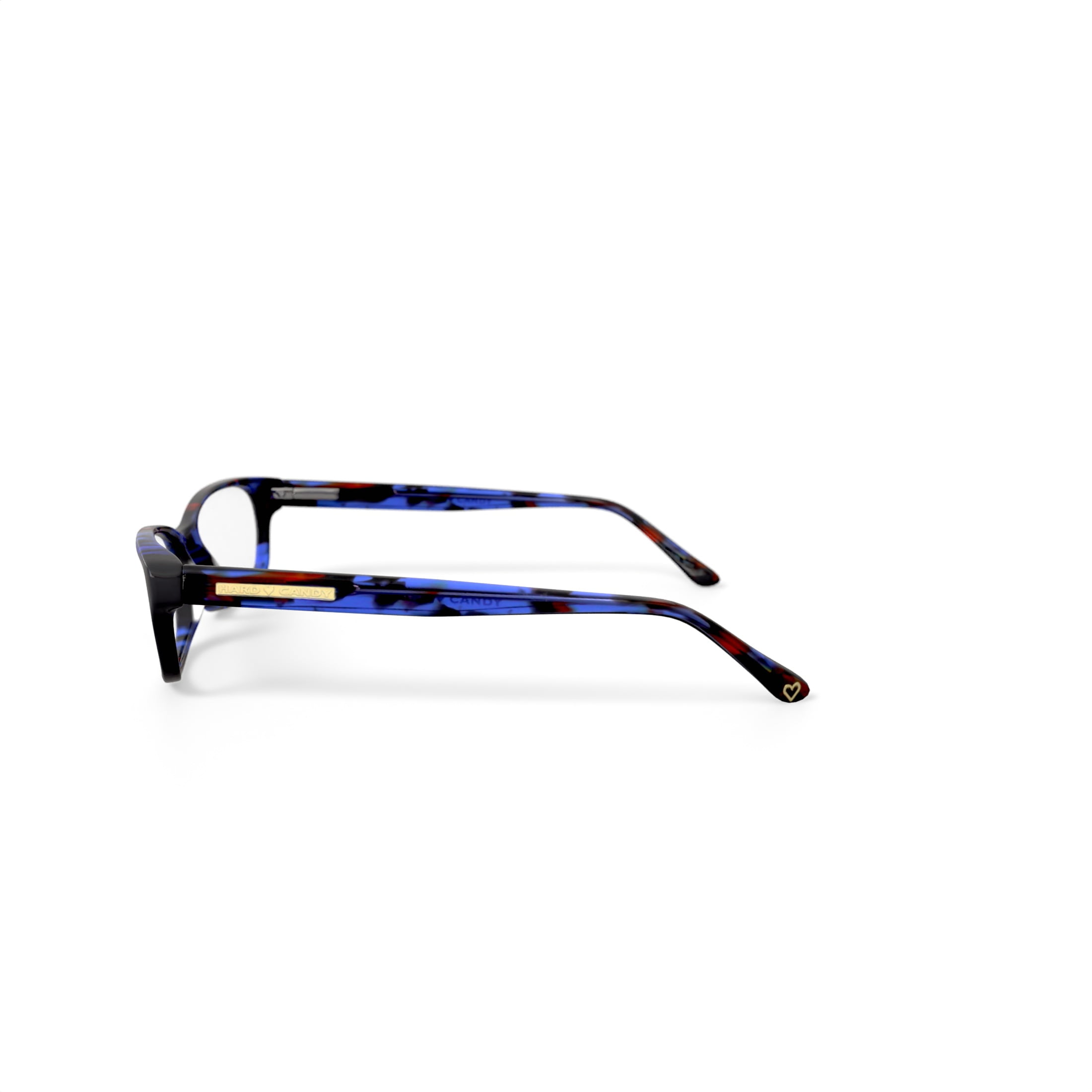 Hard Candy Women's HC13 Rectangular Prescription Eyeglasses with Case, Blue Tortoise
