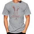 thumbnail image 3 of Youth Short Sleeve T-Shirt, Parent-child Outing Wear Tops, Easter Bunny Pattern, Comfort Tee, Multi-Size, Grey, 3 of 15