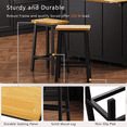 thumbnail image 3 of Euroco 53" Kitchen Island Cart with Power Outlet and 2 Stools, Rolling Storage Cart on Wheels with Drop Leaf, Door Internal Storage Rack  & 3 Drawers, 3 of 7