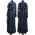 thumbnail image 1 of Large Extra Tall womens Robe Lightweight Ultra Soft Black Diamond Print, 1 of 4