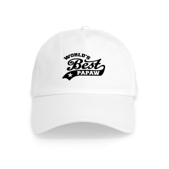 CafePress - World's Best Papaw Cap - Adjustable 100% Brushed Unisex Casual Cotton Baseball Cap, Beige, 1