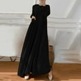 thumbnail image 2 of ZANZEA Women Buttons Full Sleeve Solid Color A-Line Sundress Muslim Abaya Casual Kaftan Swing Long Dress, 2 of 4