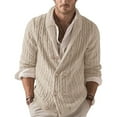 thumbnail image 2 of Manxivoo Long Cardigan Mens Fashion Solid Lapel Cardigan Sweater Cardigan Sweaters for Men Beige XL, 2 of 4