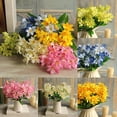 thumbnail image 3 of Yesbay 1 Bouquet Artificial Fake Mini Lily Flower Plant Home Office Wedding Party Decor,Blue, 3 of 8