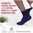 thumbnail image 6 of Diamond Star Diabetic Socks for Men & Women - Non-Binding Cushion Cotton Ankle Socks for Neuropathy, Edema, & Circulatory Support (Navy - 12 Pairs Extra Wide, Socks Size 13-15), 6 of 6