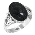 thumbnail image 1 of 925 Sterling Silver Ring For Women - Teens Blue Sunstone Gemstone Silver Ring Size 12 Handmade Silver Ring Size 12 Anniversary - Gift For Women 925 Silver Gemstone Jewelry, 1 of 5