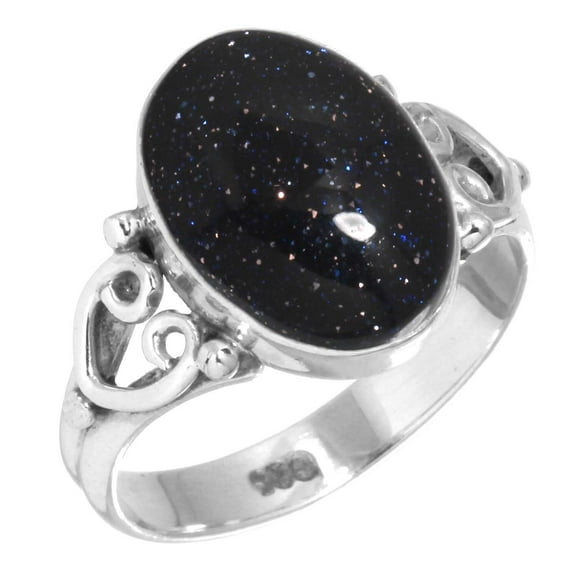 925 Sterling Silver Ring For Women - Teens Blue Sunstone Gemstone Silver Ring Size 12 Handmade Silver Ring Size 12 Anniversary - Gift For Women 925 Silver Gemstone Jewelry